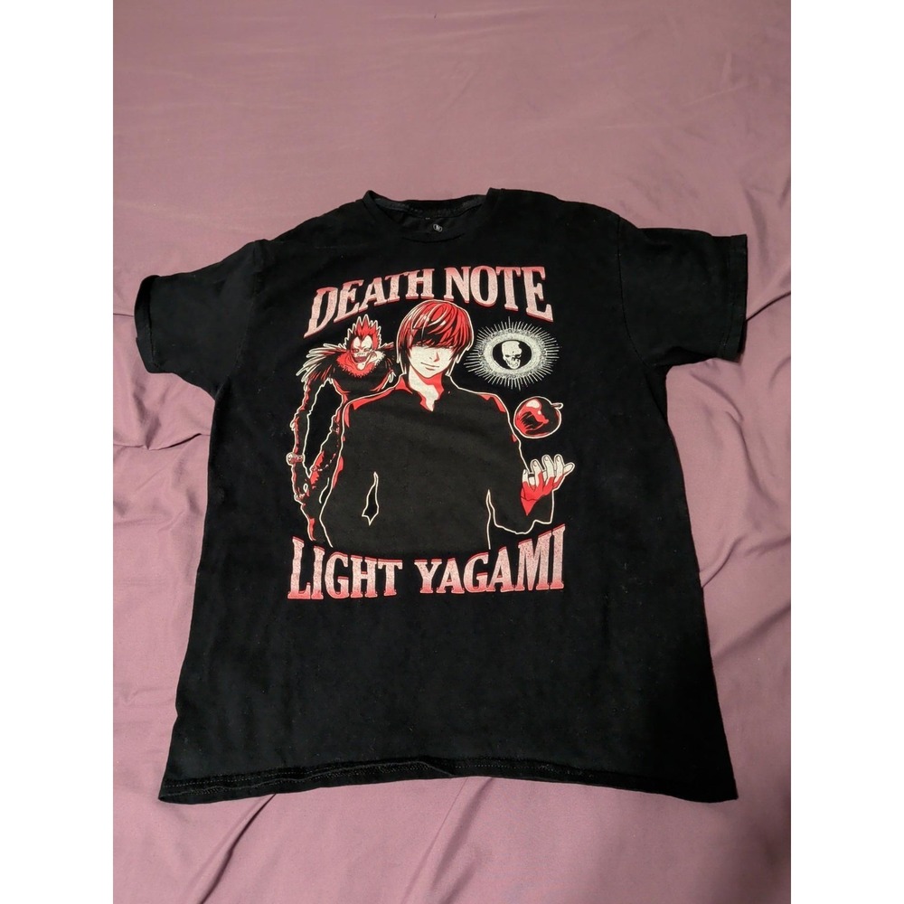 Death Note Mens M Black Light Yagami Ryuk Anime Graphic T Shirt Manga Tee